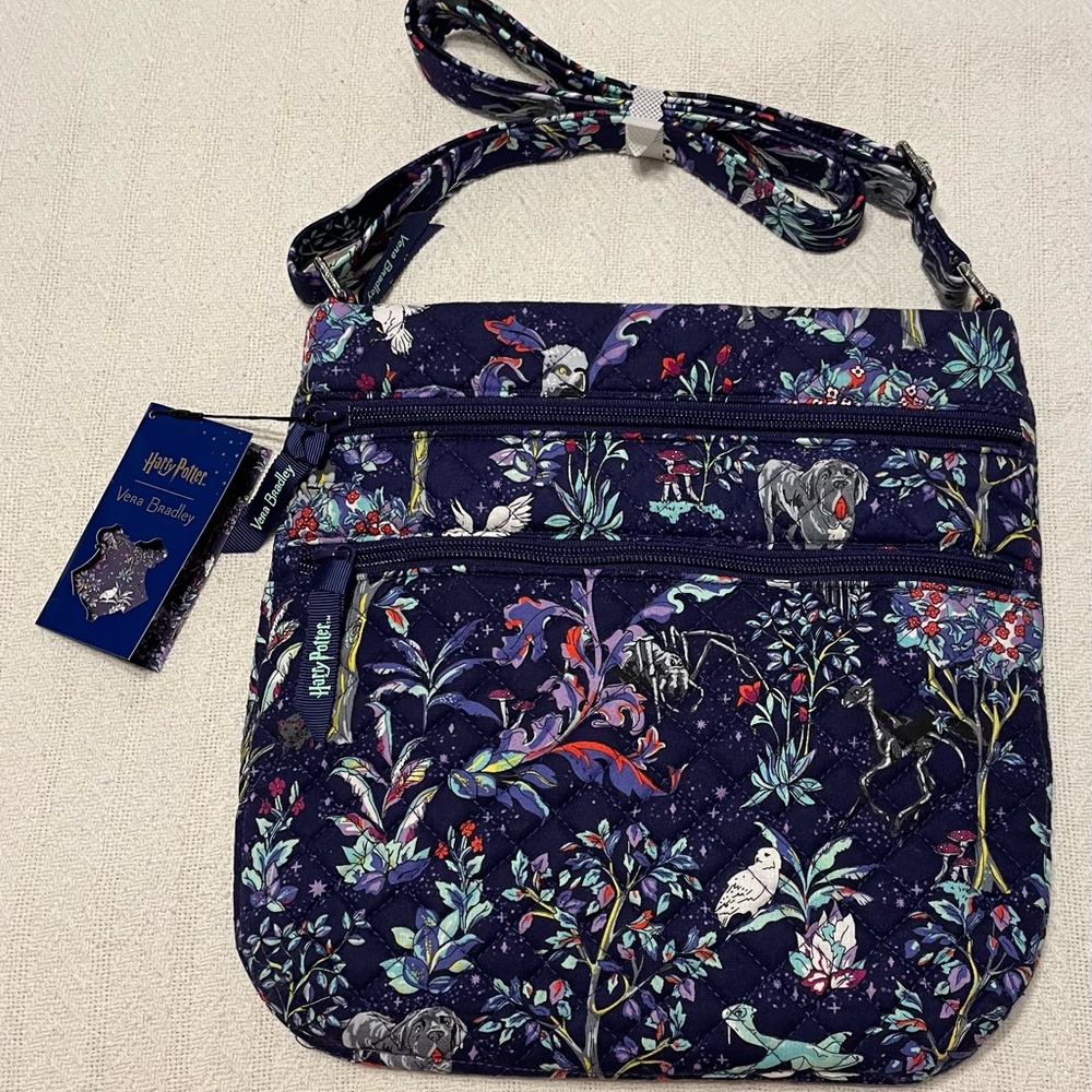 VERA BRADLEY HARRY POTTER Forbidden Forest Triple Zip Hipster Crossbody bag